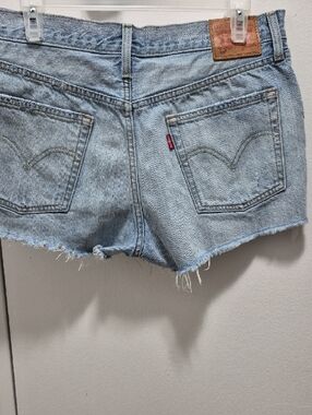 Levi's Light Blue High-Rise Cutoff Denim Shorts